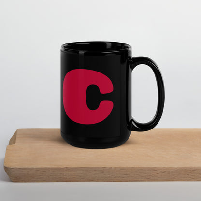 Commons Red C Black Glossy Mug