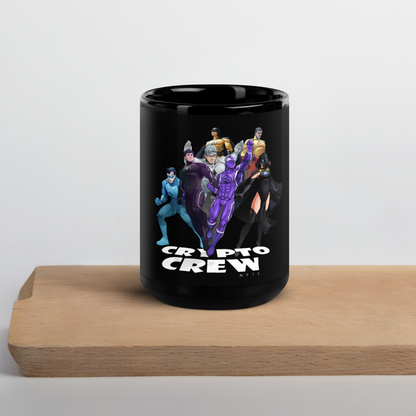 Crypto Crew - Taza negra brillante