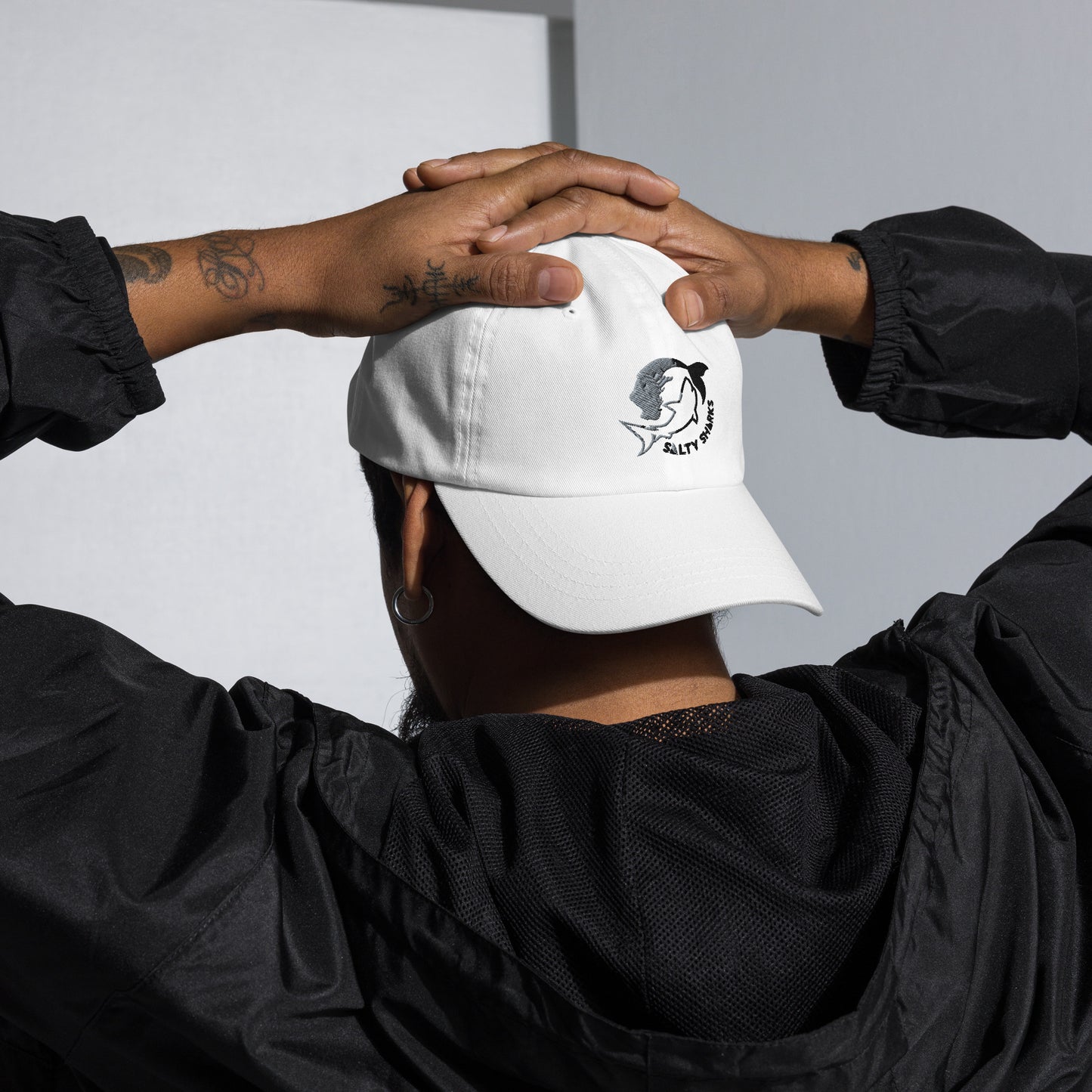 SSU Salty Sharks Black Logo Embroidered Dad hat