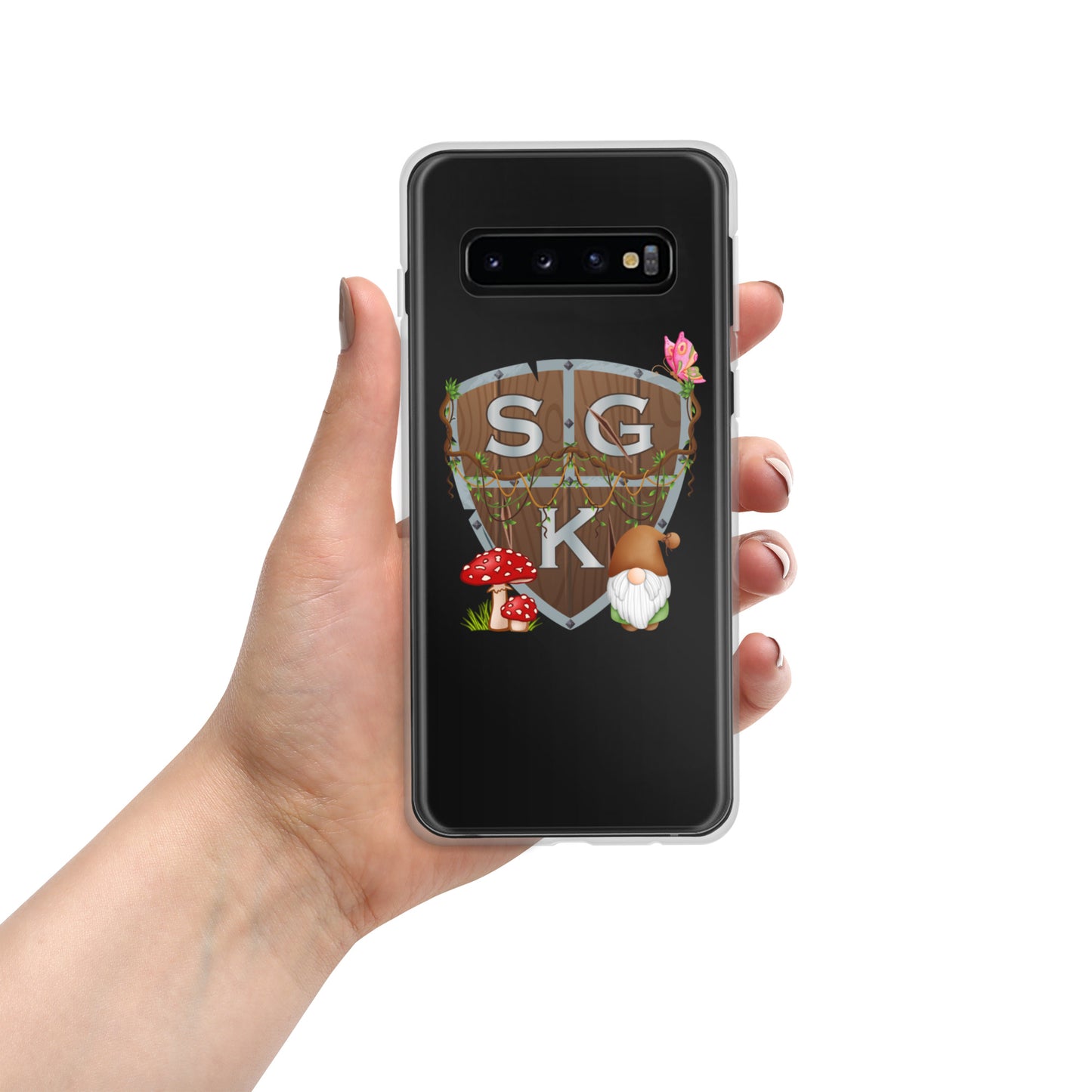 Funda transparente SGK Wooden Shield Gnome Mushroom Butterfly para Samsung®