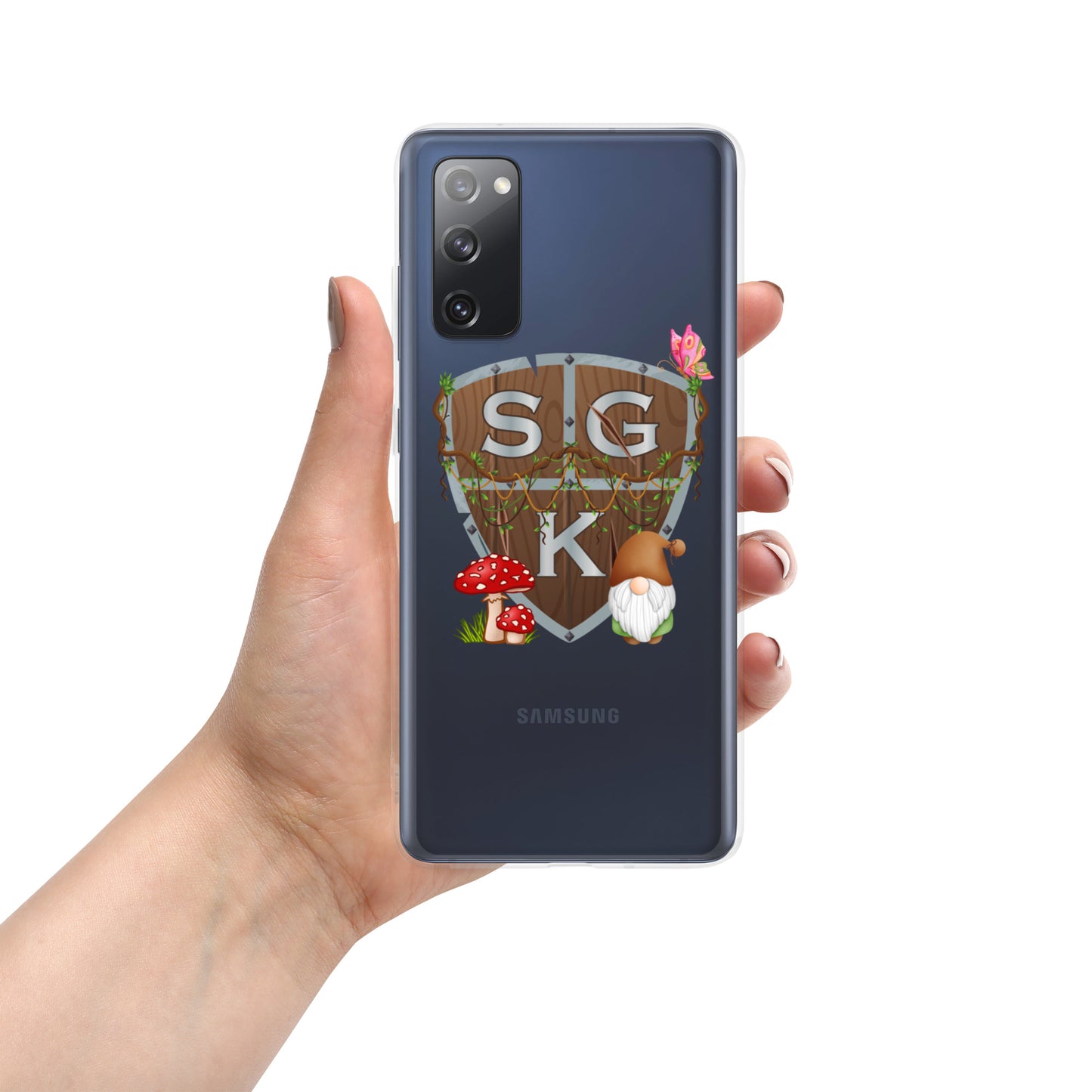 Funda transparente SGK Wooden Shield Gnome Mushroom Butterfly para Samsung®