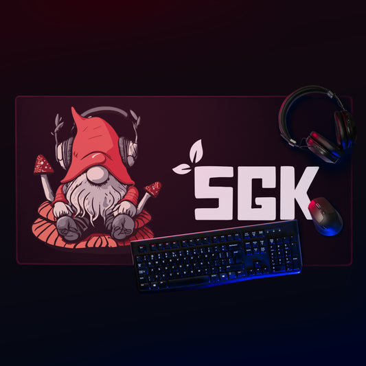 SGK Red Gnome 36 x 18 Black Gaming mouse pad