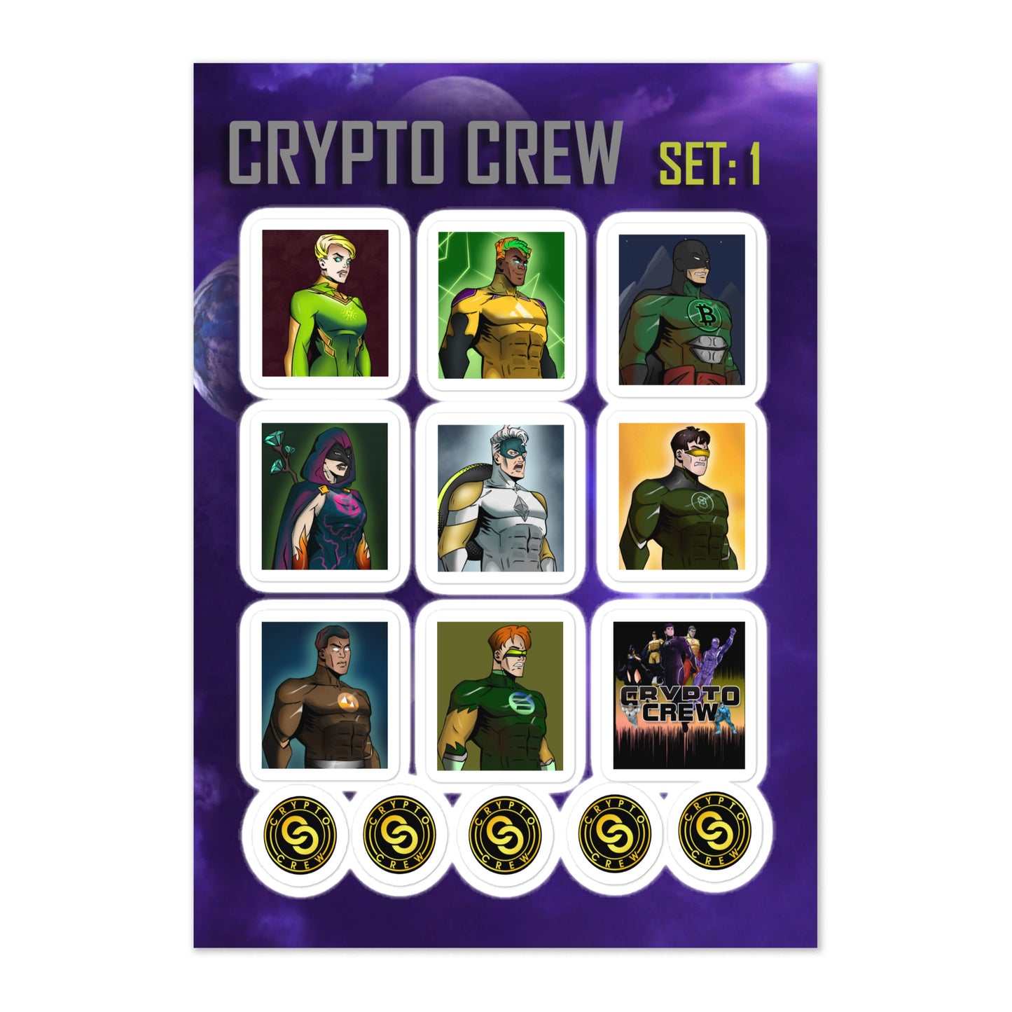 Crypto Crew - Sticker Sheet - Set 1
