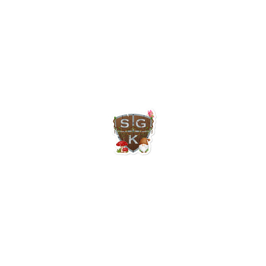 SGK Escudo de Madera con Gnomo Hongo Mariposa Pegatinas sin Burbujas
