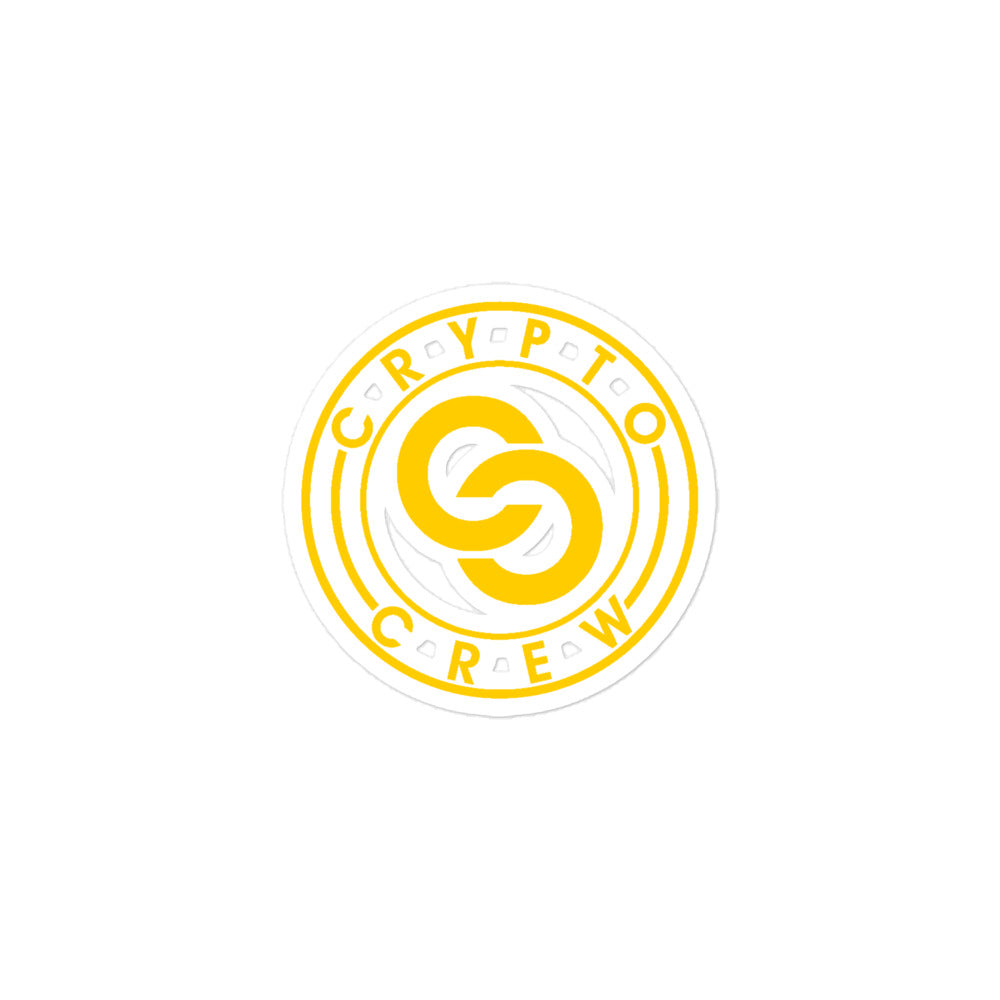 Pegatinas sin burbujas con el logotipo de Crypto Crew