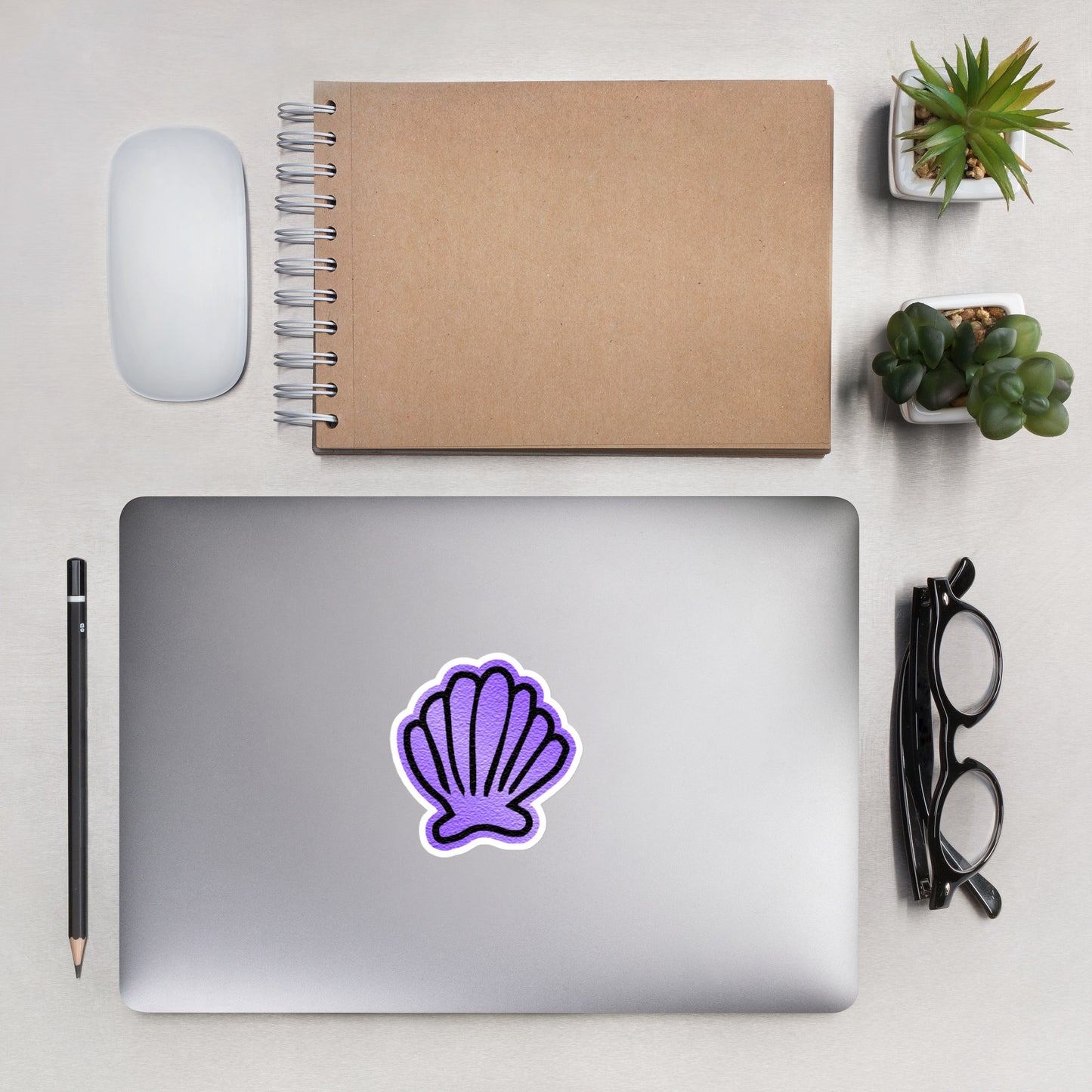 SSU Purple Shell Shaped Bubble-free stickers