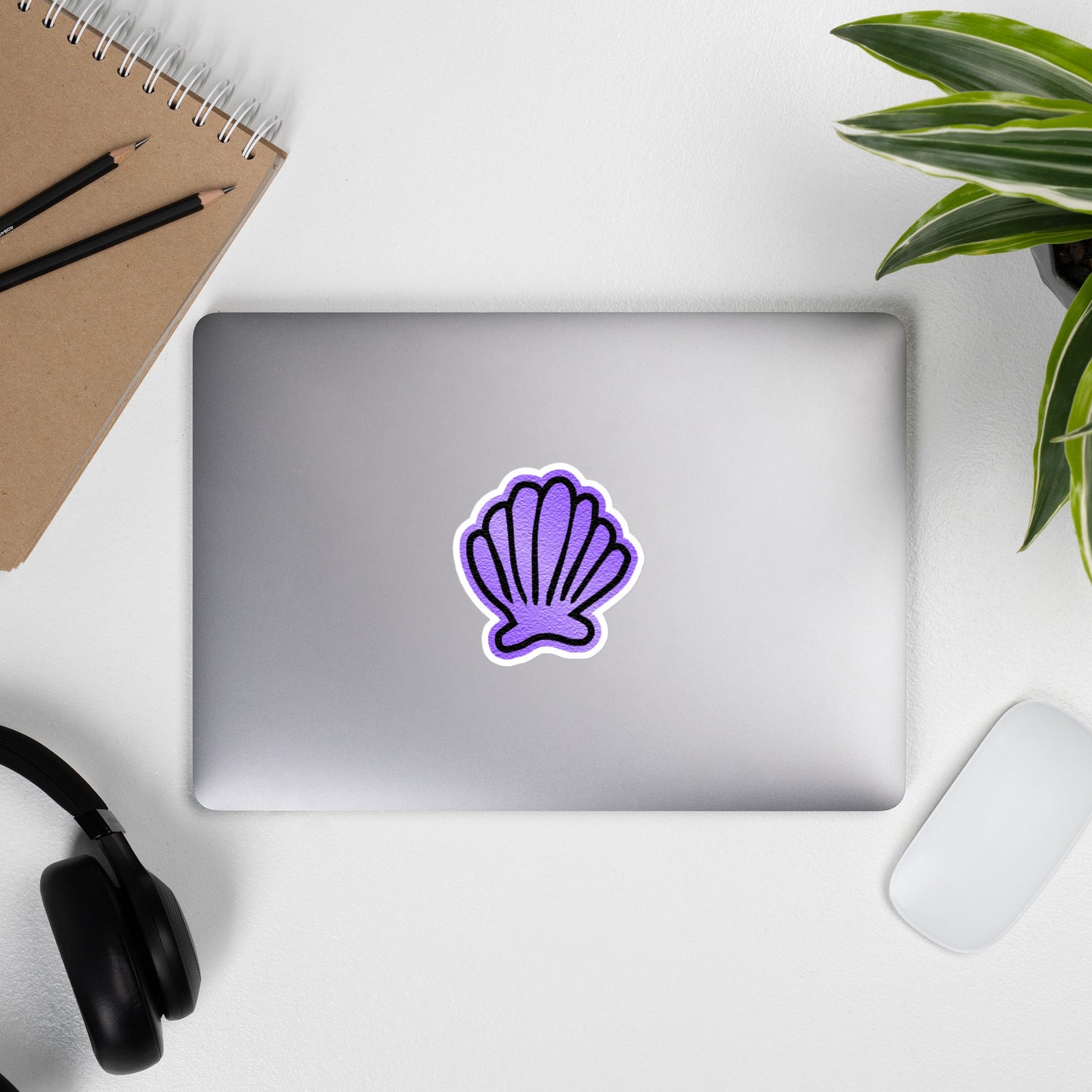 SSU Purple Shell Shaped Bubble-free stickers