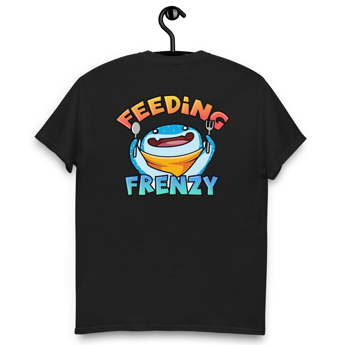 SSU Men's classic tee Black Sharks Feeding Frenzy Back