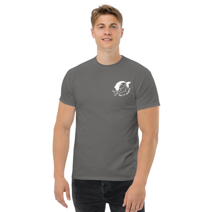 SSU Men's classic tee White Sharks Feeding Frenzy Back