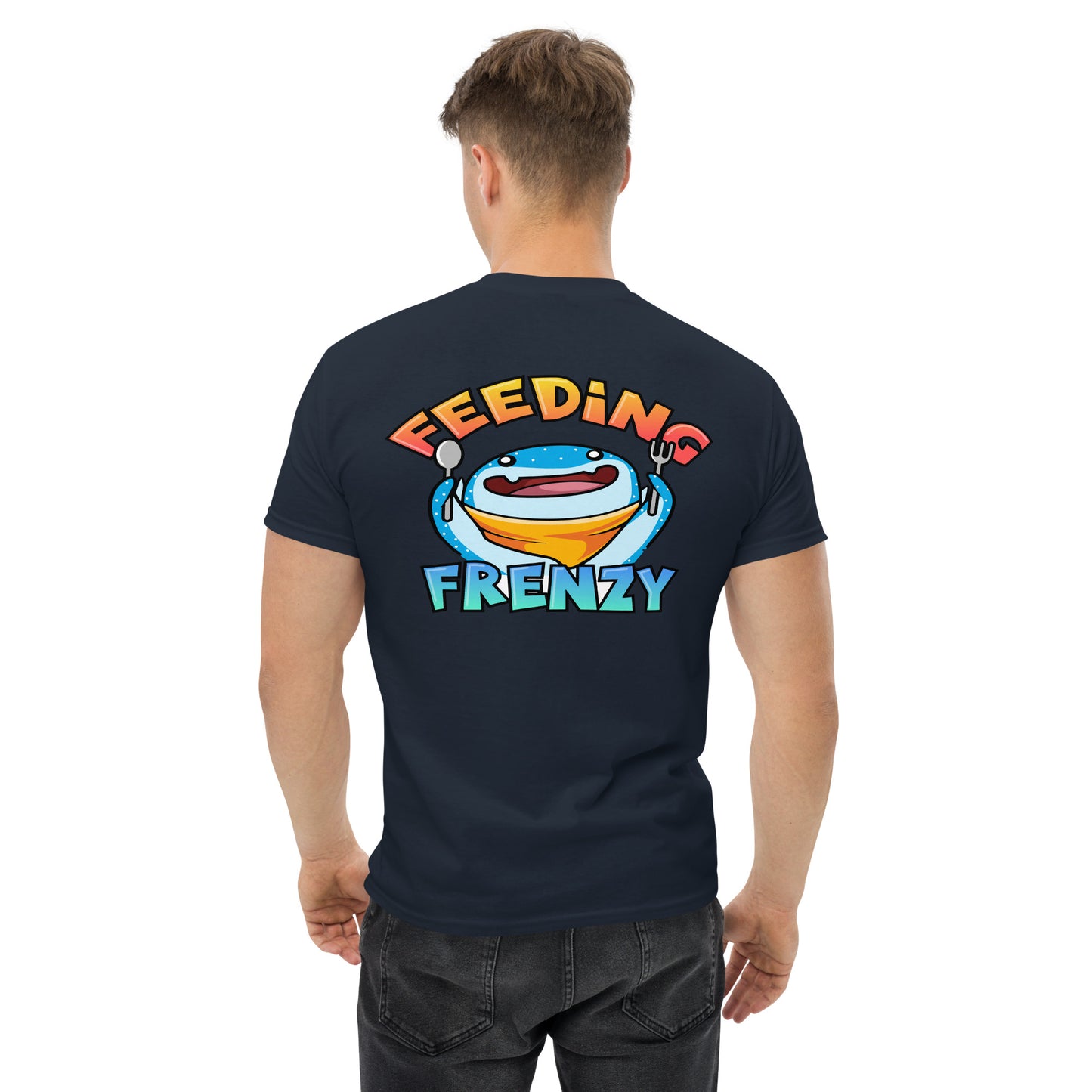 SSU Men's classic tee Salty Sharks Uprising Feeding Frenzy Back