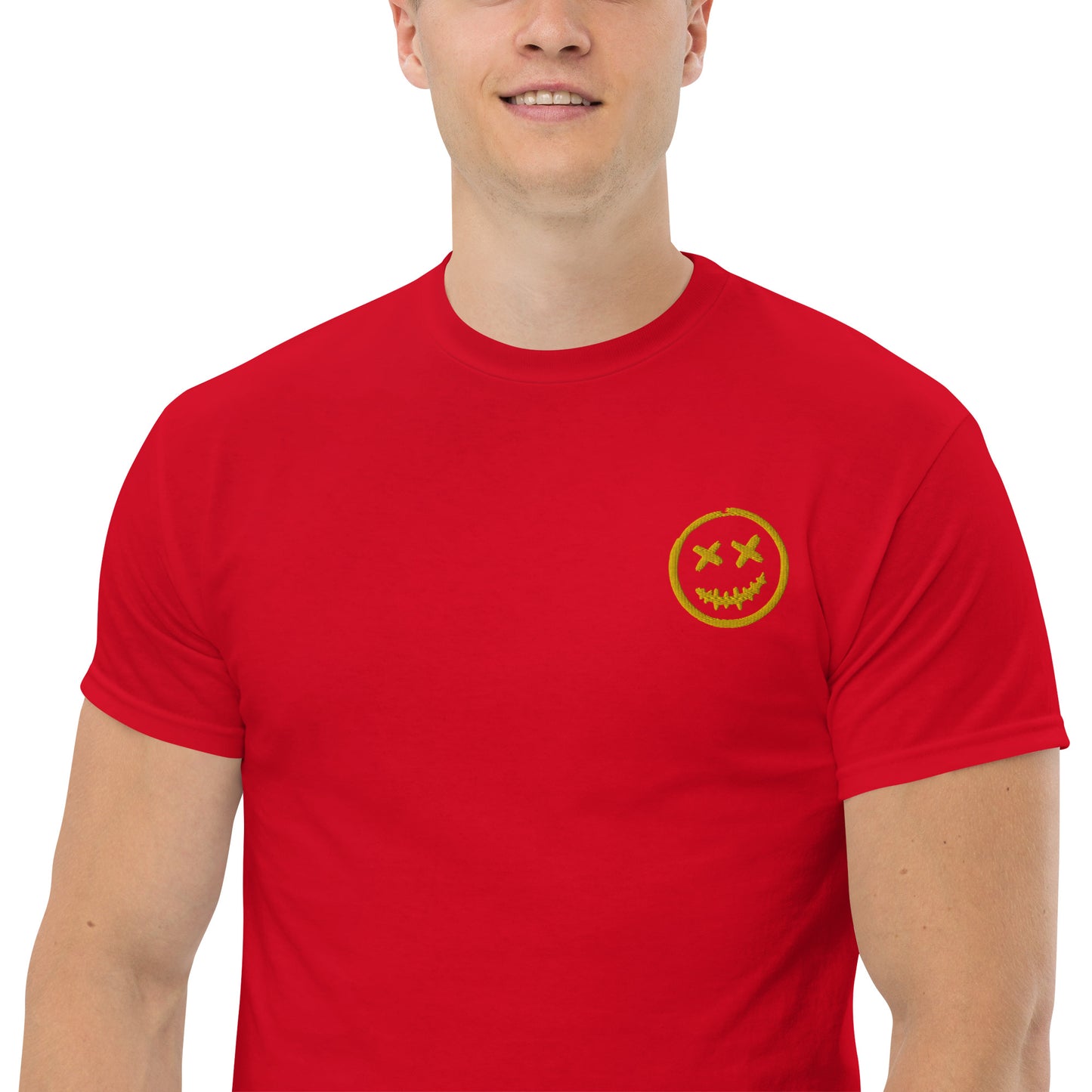 Camiseta clásica para hombre con logotipo pequeño bordado NFT de The Clown Town