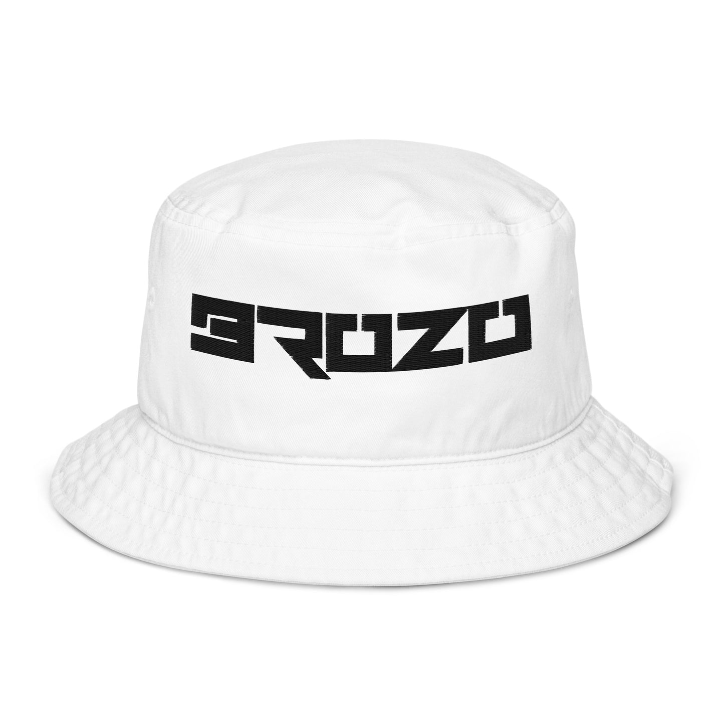 Brozo Organic white embroidered bucket hat