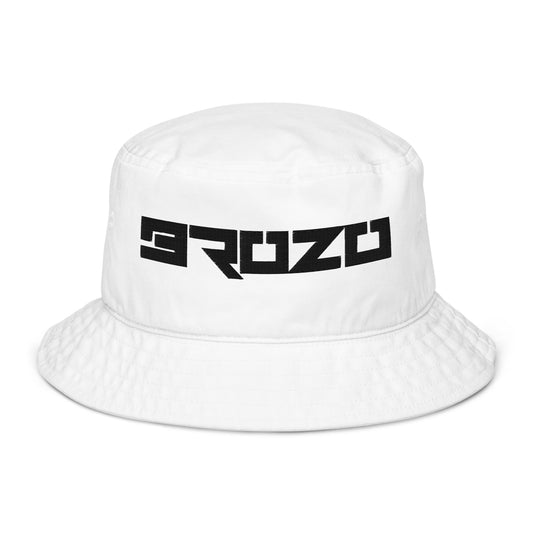 Brozo Organic white embroidered bucket hat