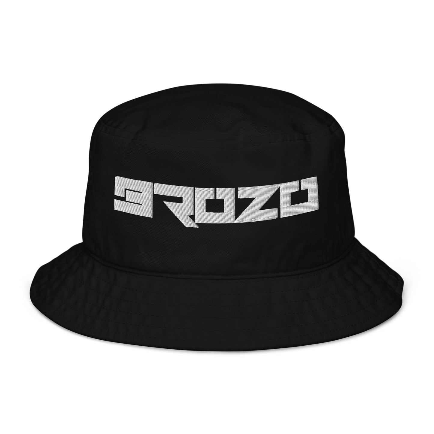 Brozo Organic Black Embroidered bucket hat
