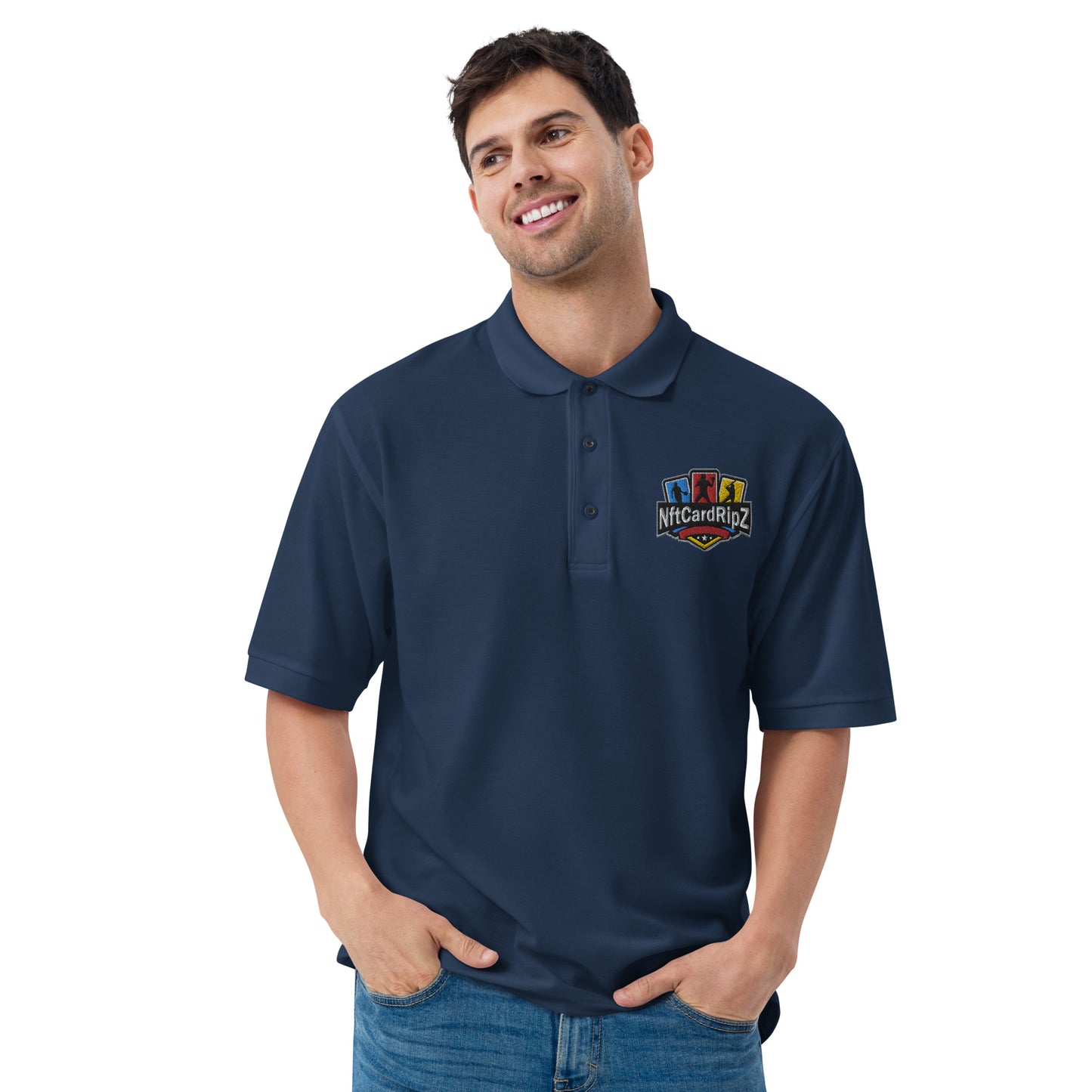 NftCardRipZ Embroidered Men's Premium Polo