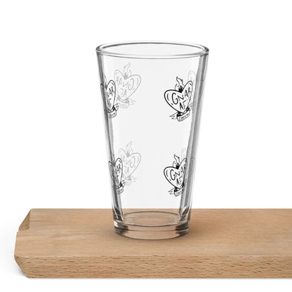 Gnar AF Black Logo Shaker pint glass