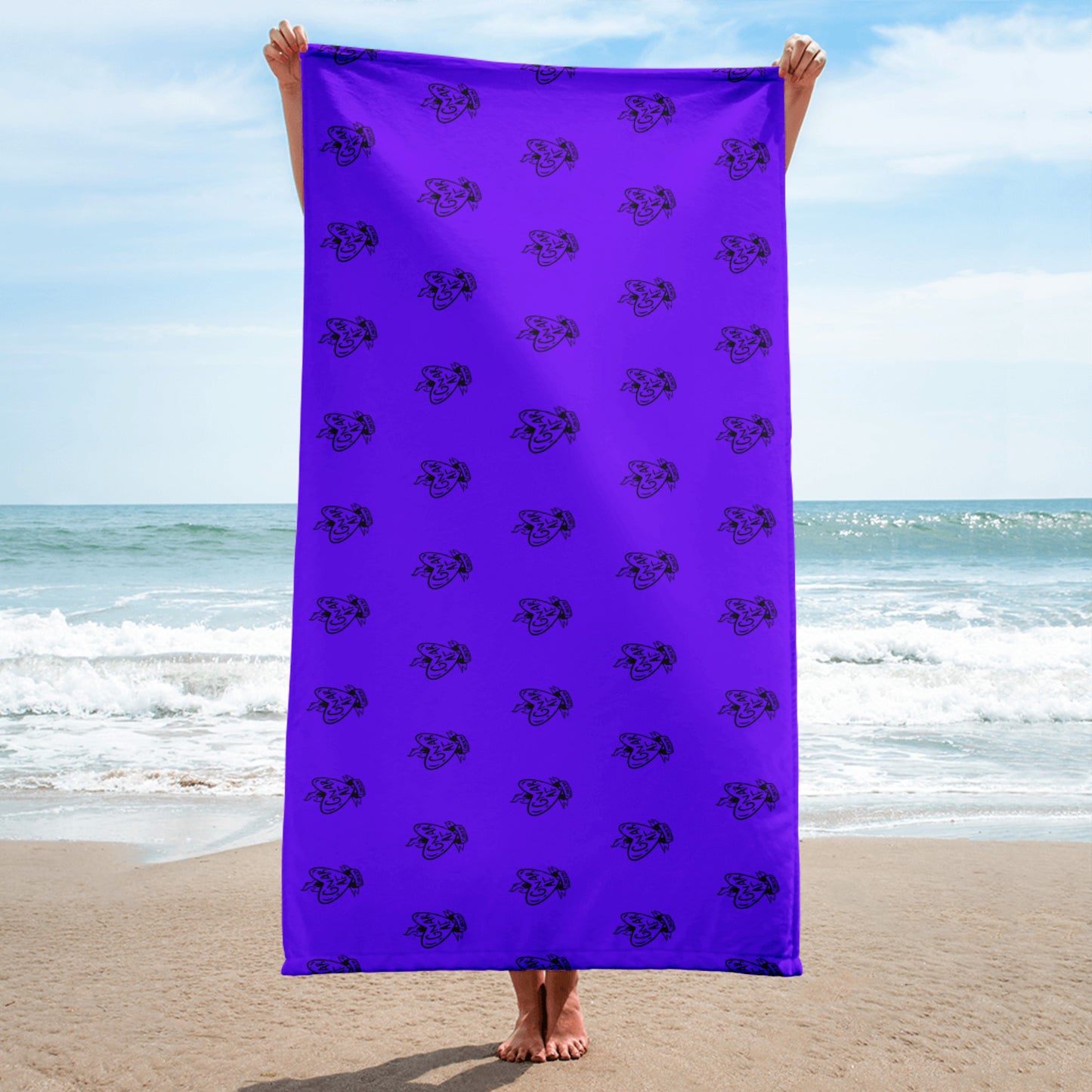 Gnar AF Logo Purple Beach Towel