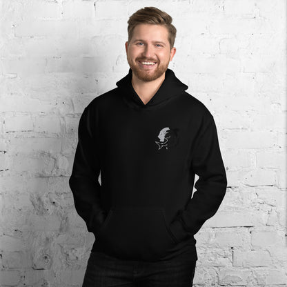 SSU Unisex Pullover Hoodie Black Sharks Feeding Frenzy Back