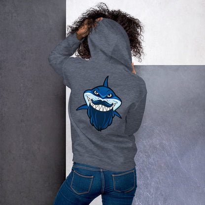 SSU Unisex Pullover Hoodie Black Sharks Bluebeard Back