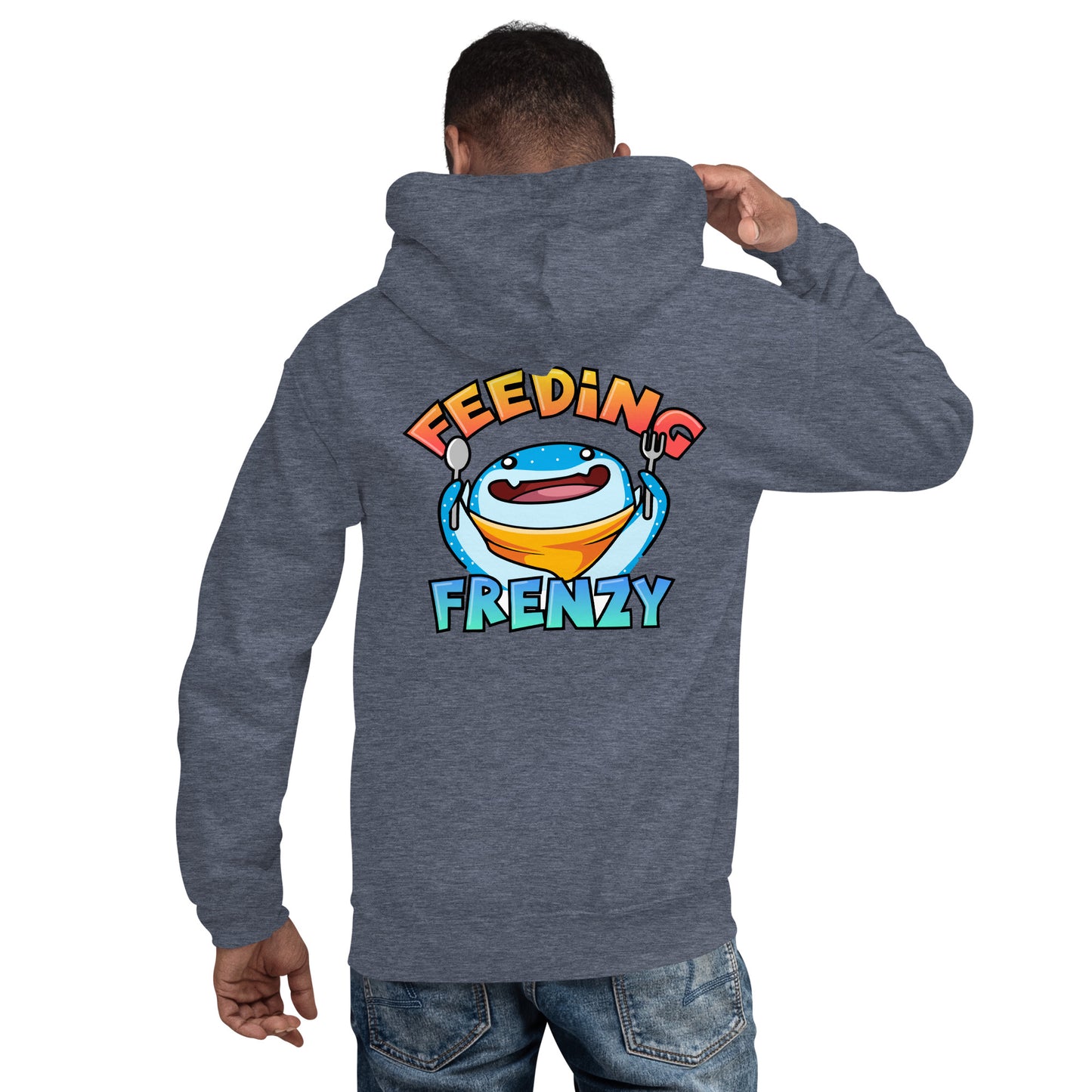 SSU Unisex Pullover Hoodie Salty Sharks Uprising Feeding Frenzy Back