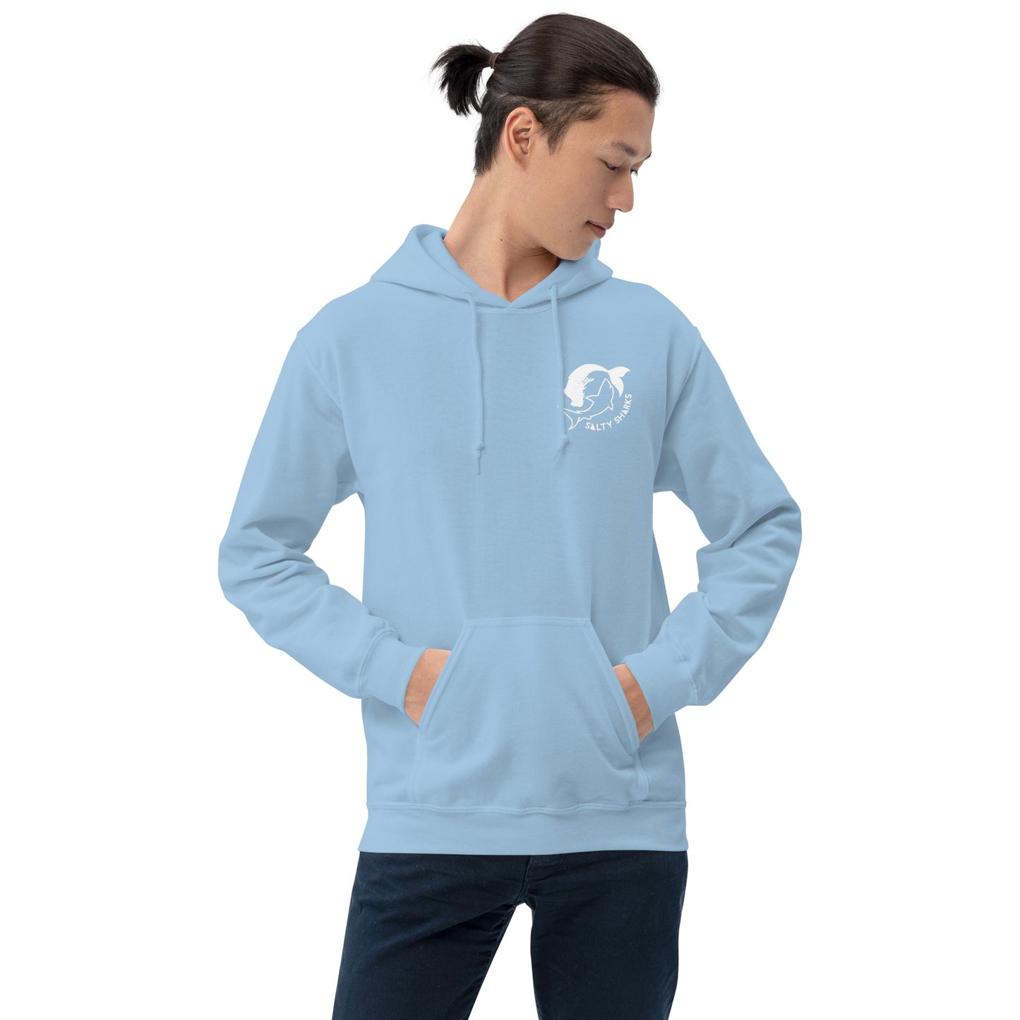 SSU Unisex Pullover Hoodie White Sharks Front