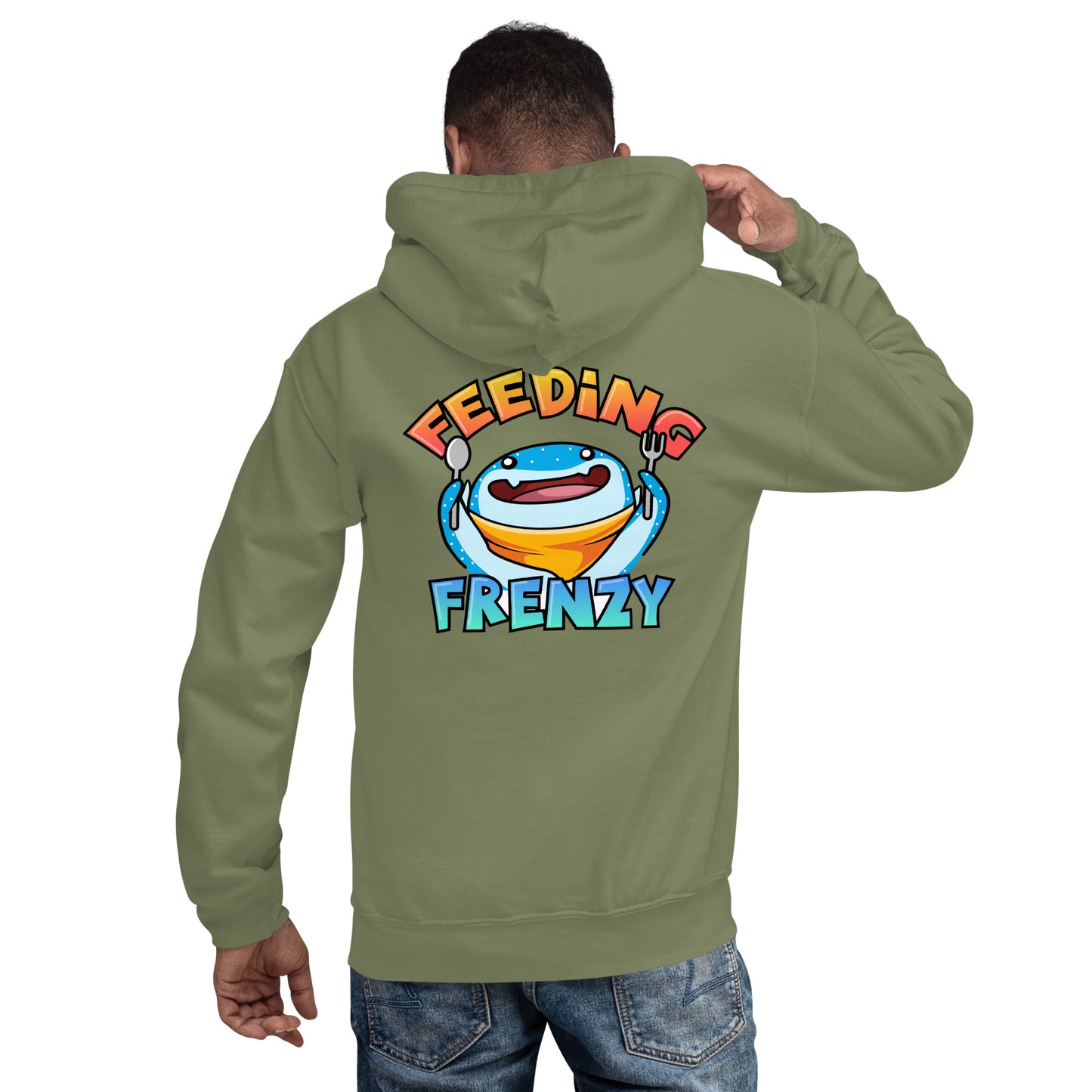 SSU Unisex Pullover Hoodie Salty Sharks Uprising Feeding Frenzy Back