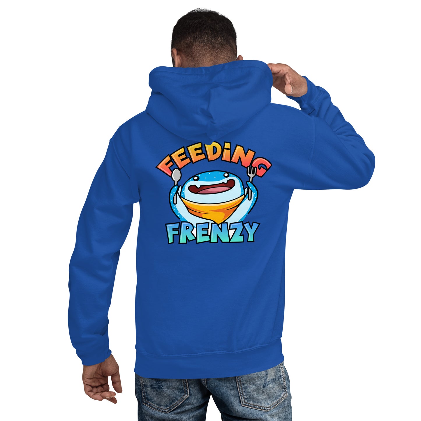 SSU Unisex Pullover Hoodie Salty Sharks Uprising Feeding Frenzy Back