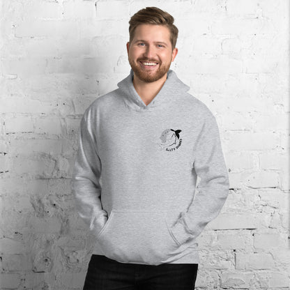 SSU Unisex Pullover Hoodie Black Sharks Feeding Frenzy Back