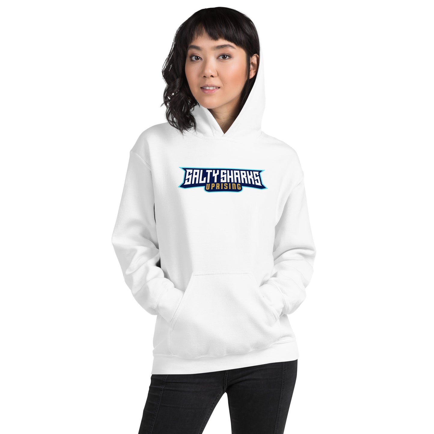 SSU Unisex Pullover Hoodie Salty Sharks Uprising Alexina Back