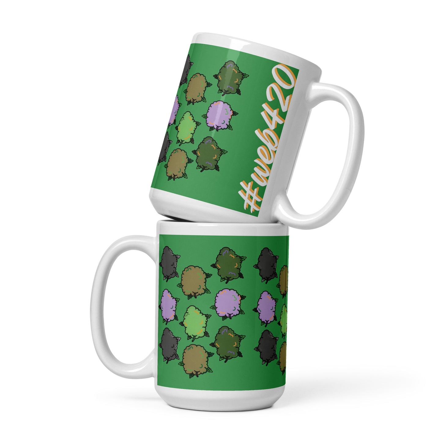 CannaBuddies Nugs #web420 White glossy mug