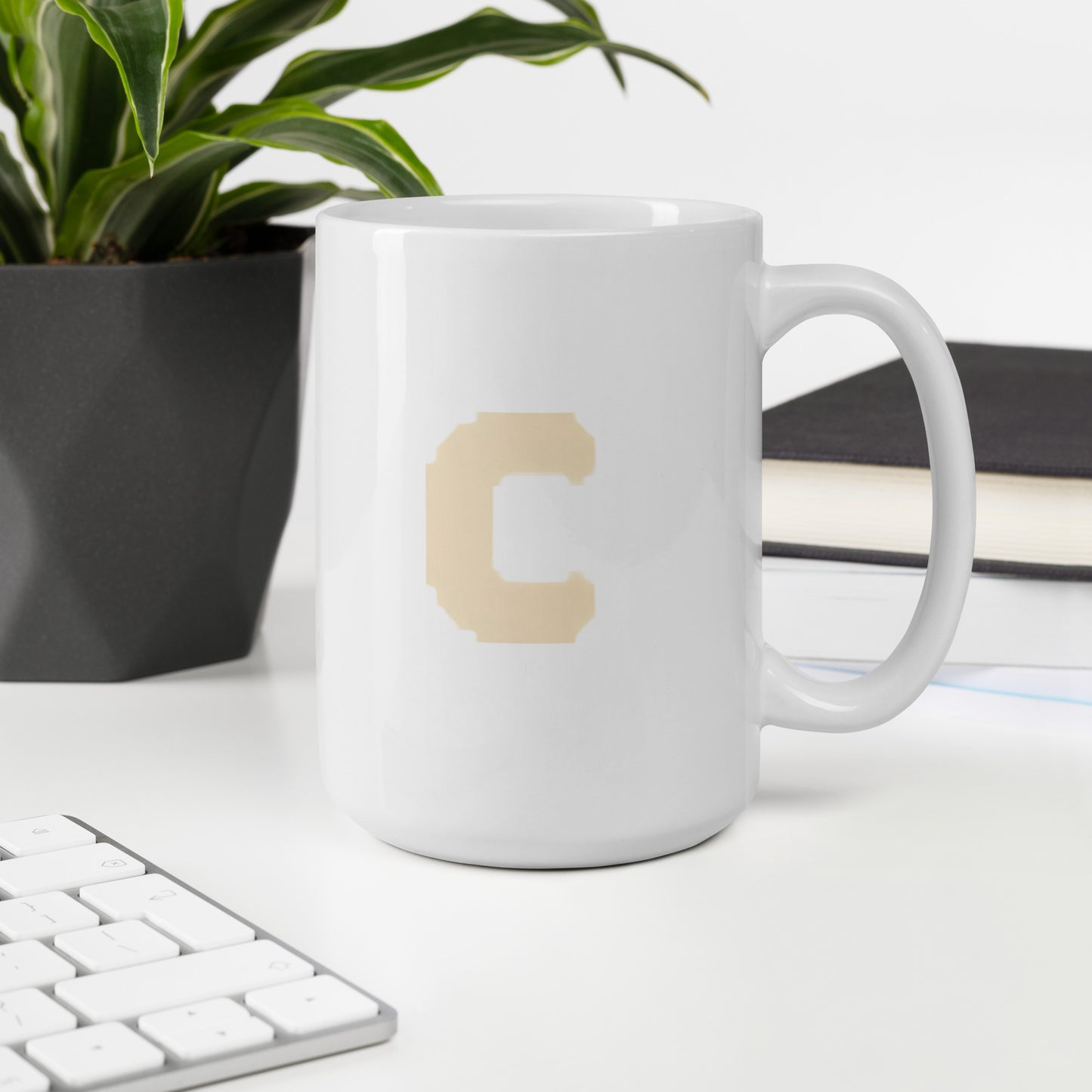 Commons Retro C White glossy mug