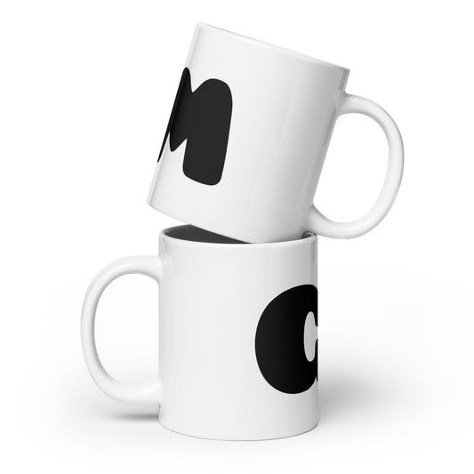 Commons Black GM White glossy mug