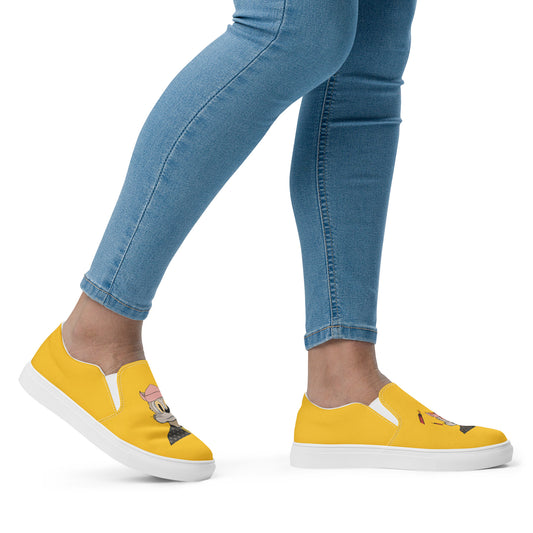 Degen Toonz #7937 / Detonated Toonz #2832 Women’s yellow slip-on canvas shoes